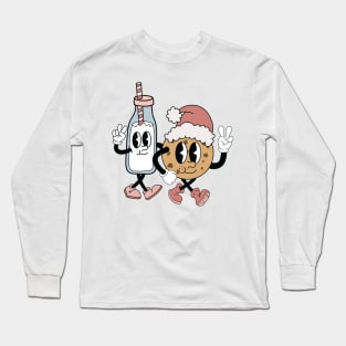 Christmas characters milk & cookies Long Sleeve T-Shirt